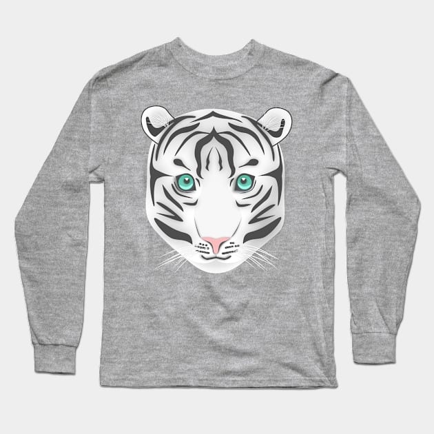 White Bengal Tiger Long Sleeve T-Shirt by Anna._.Mation